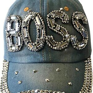 Bling Boss Baseball Cap Women Rhinestone Gift Boss Lady Cotton Adjustable